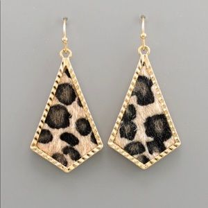 Cowhide animal print earrings